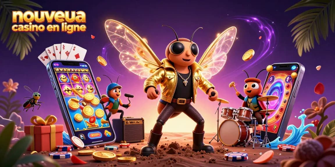 Plongez dans le monde du nouveau casino en ligne avec une scène dynamique de rock star et de jeux d'argent.