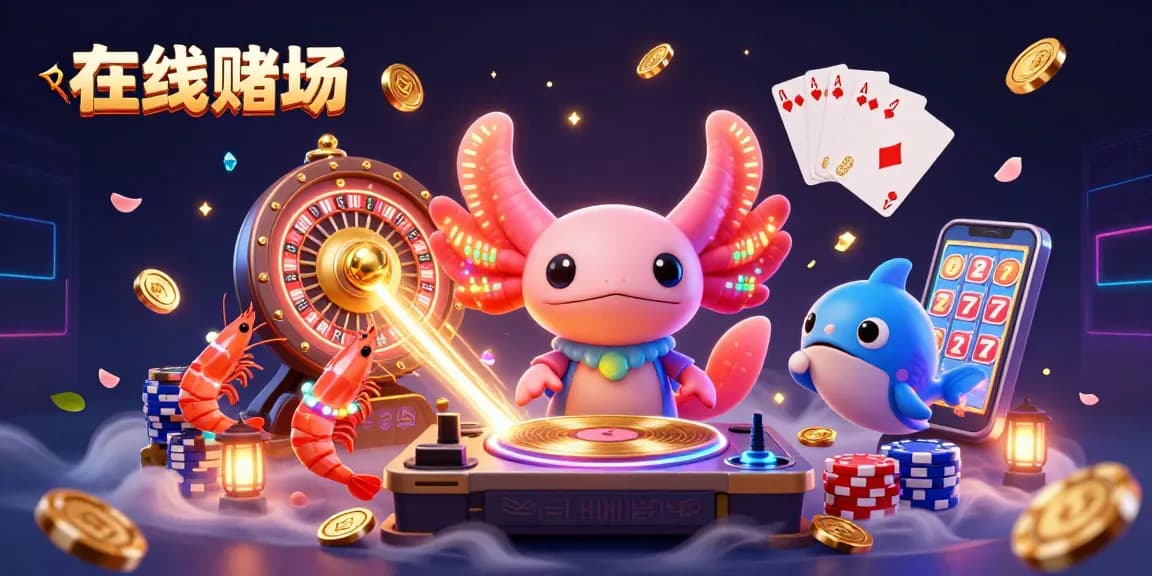 在线赌场吸引玩家的奇幻场景，神秘的DJ和快乐的海洋生物伴随盛大活动。