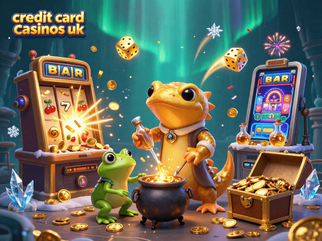 Experience the excitement of credit card casinos uk with enchanting alchemists and vibrant casino elements.