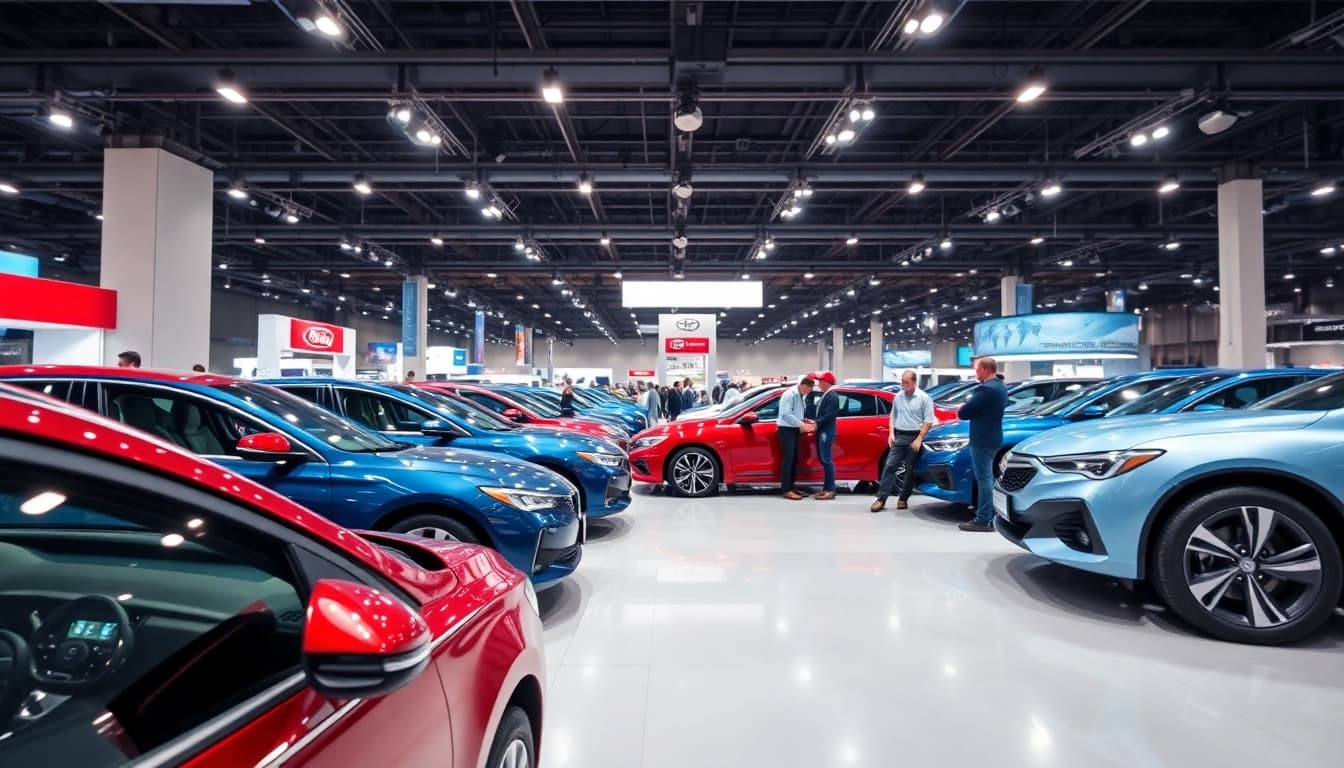 Showcase of stunning vehicles at an Auto Cars Show event highlighting new designs and technologies.