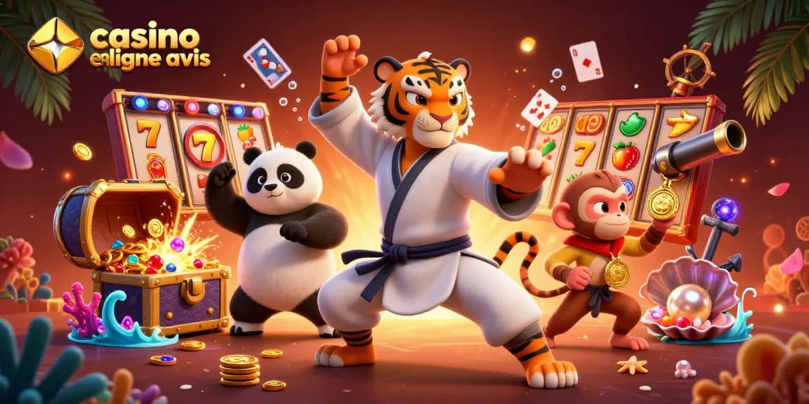 Évaluations de casino en ligne avis avec des personnages de jeu palpitants et des éléments de gains.