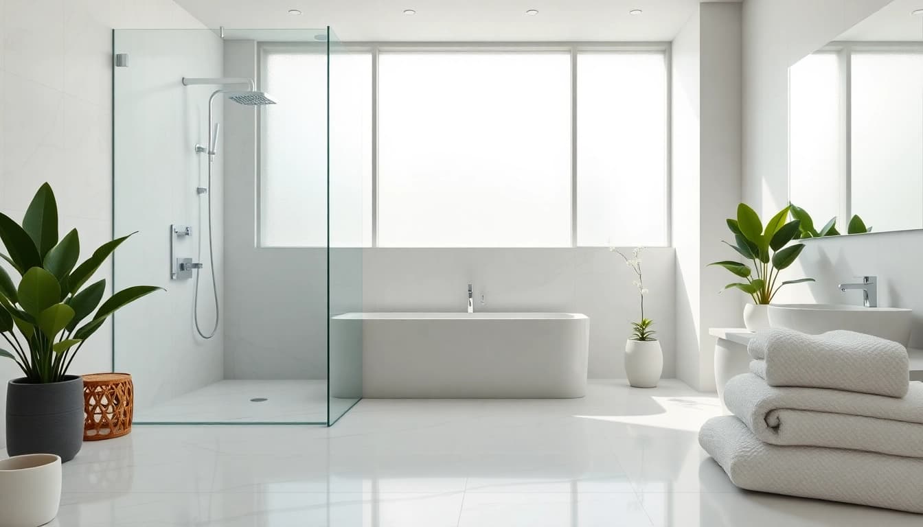 Experience serene elegant showers Australia in a modern bathroom featuring minimalist design.