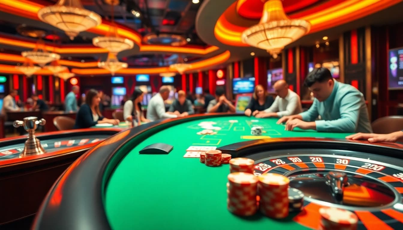 Engaging scene of players enjoying cs2 gambling sites reddit with lively casino elements.