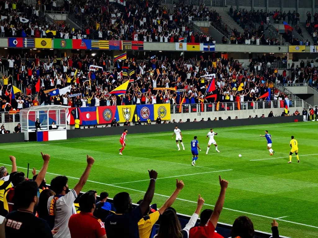 Dynamic football match scene showcasing Cakhiatv excitement with passionate fans in vibrant stadium.
