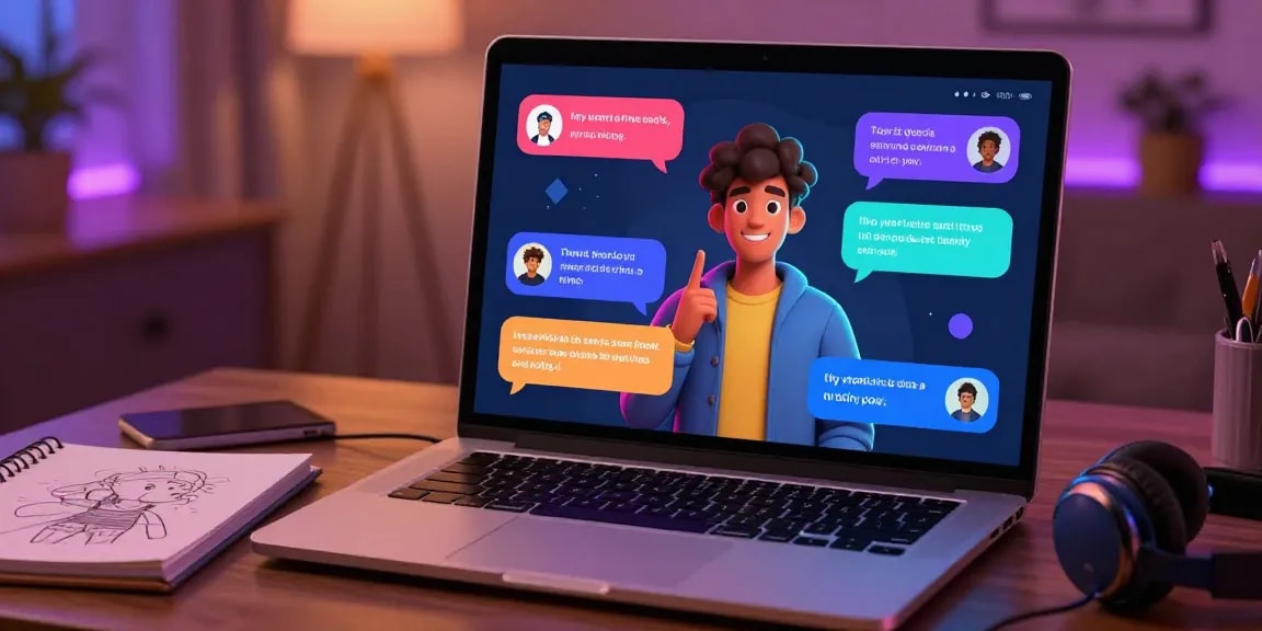 Engaging nsfw ai chat scene with user customizing characters in a cozy room.