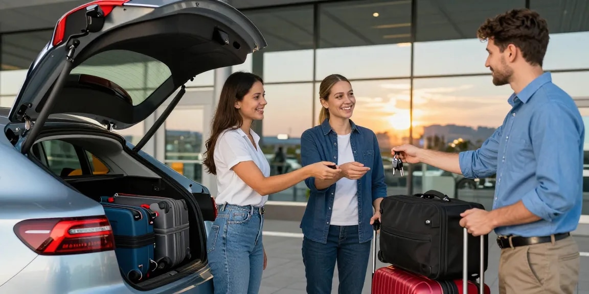 FlexRent Chirie Auto Chișinău airport car rental service with happy customer and friendly staff.