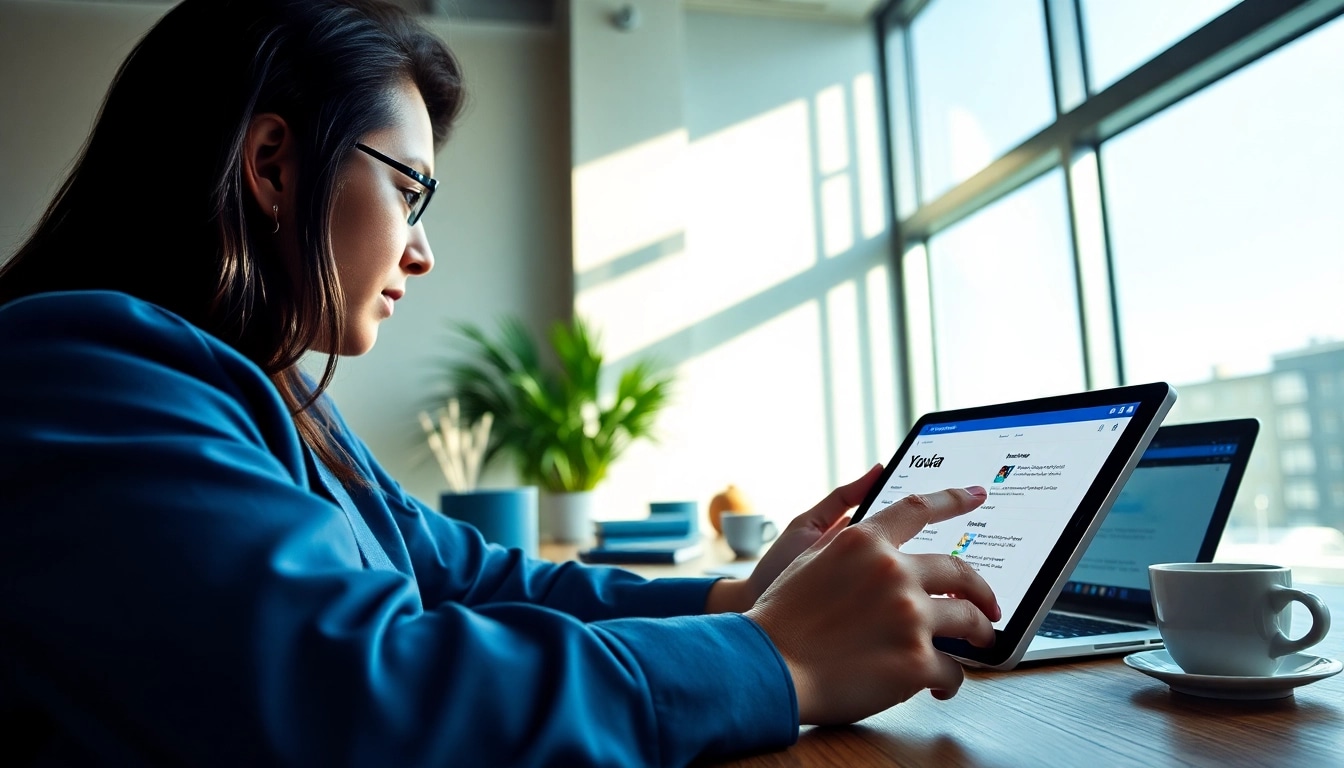 Youdao app in use for language translation in a modern workspace setting, showcasing educational technology.