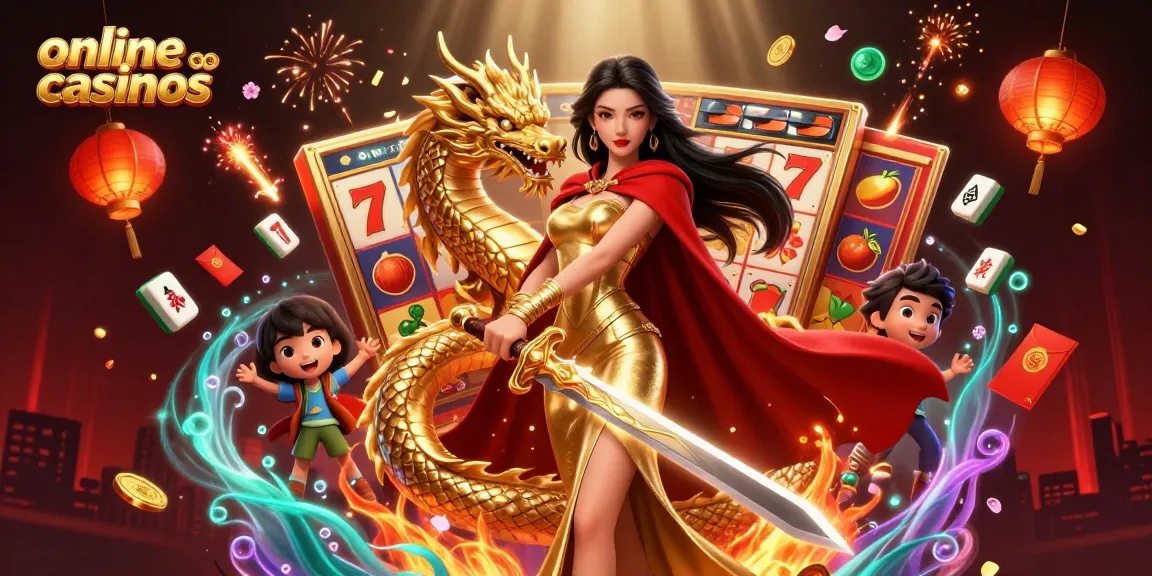 Engage in online casinos with thrilling slot action featuring a regal warrior queen and dynamic game elements.