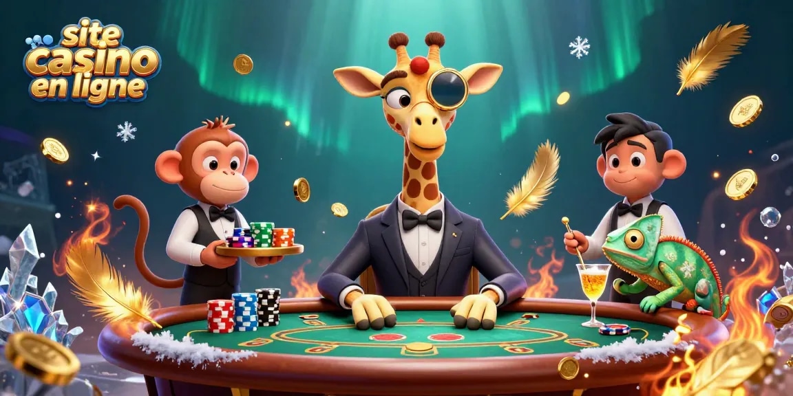 Jouez sur le site casino en ligne avec le giraffe aristocrate aux cartes et ses complices animés.