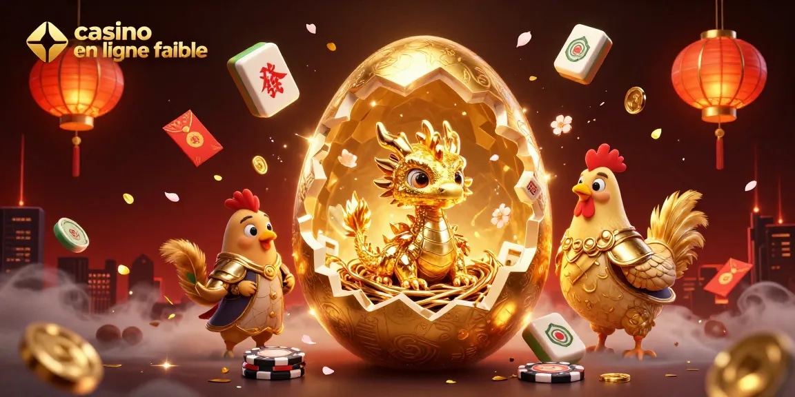 Découvrez les éléments captivants d'un casino en ligne fiable avec un dragon doré sur des jetons de poker.