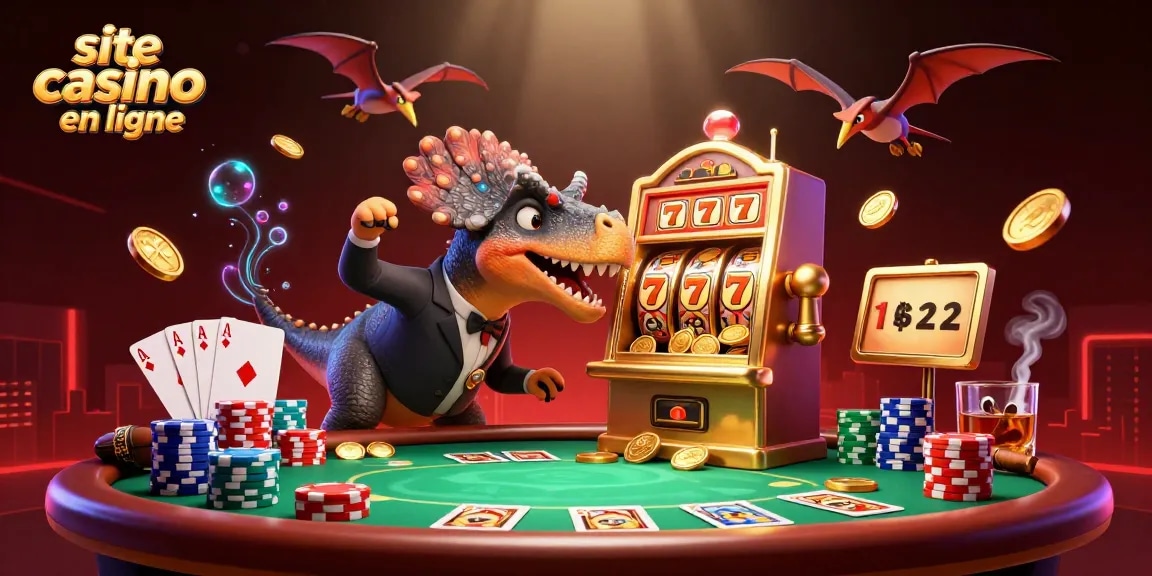 Gagnez des pièces d'or avec le site casino en ligne et un dinosaure joueur pourtant fou !