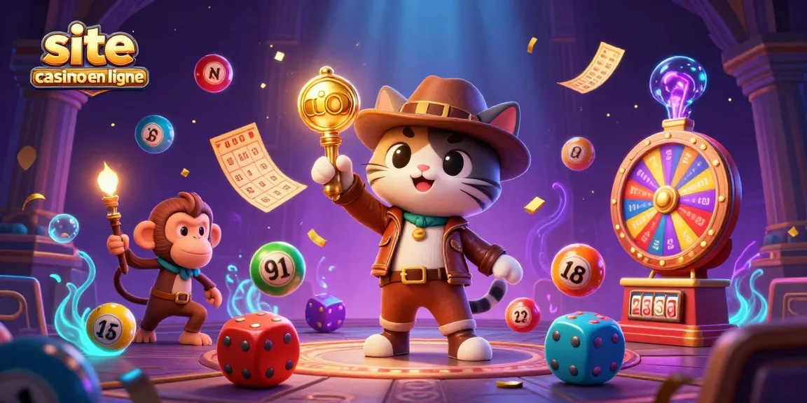 Découvrez un trésor d'un site casino en ligne avec un chat explorateur et un singe dans un temple.