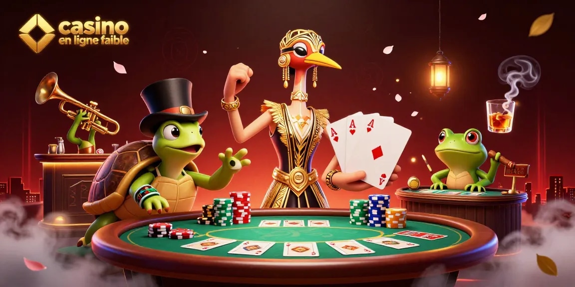 Jouer au casino en ligne fiable avec des personnages colorés et des éléments de poker captivants.