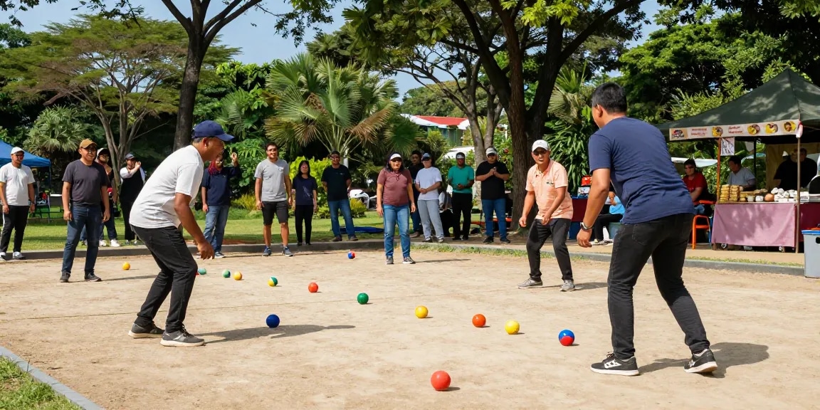 FOPI Kota Bitung saat turnamen petanque di taman, menunjang kebersamaan masyarakat.