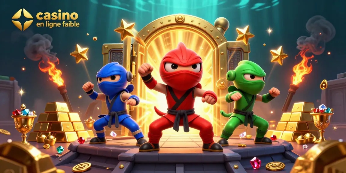 Visualisez l'énergie des ninjas dans un casino en ligne fiable avec des trésors éclatants et des effets éblouissants.