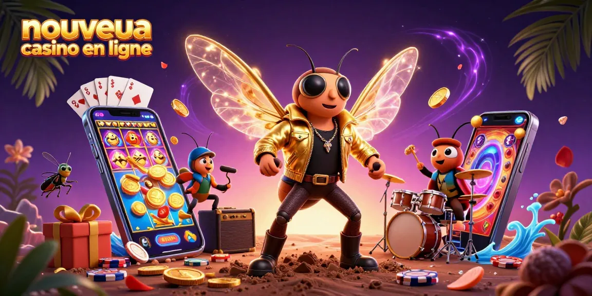 Plongez dans le monde du nouveau casino en ligne avec une scène dynamique de rock star et de jeux d'argent.