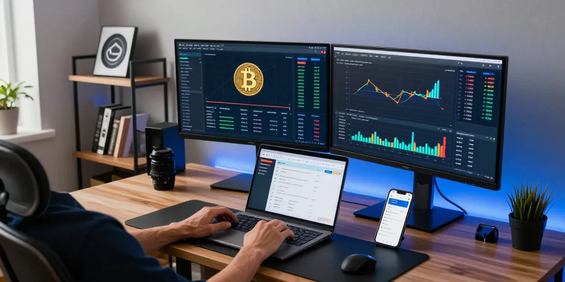 Bitcoin mining contract dashboard with real-time statistics in a modern crypto trading workspace, showcasing advanced technology and secure digital wallet.