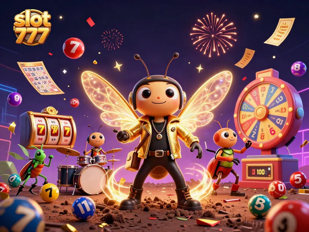Mainkan slot 777 dengan peluang tinggi dan jackpot besar dalam ilustrasi kasino yang meriah.