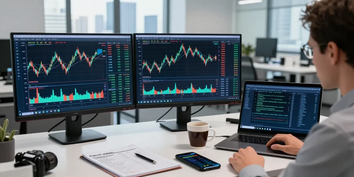 Traders using MetaTrader 4 in modern financial workspace with charts and analytics.