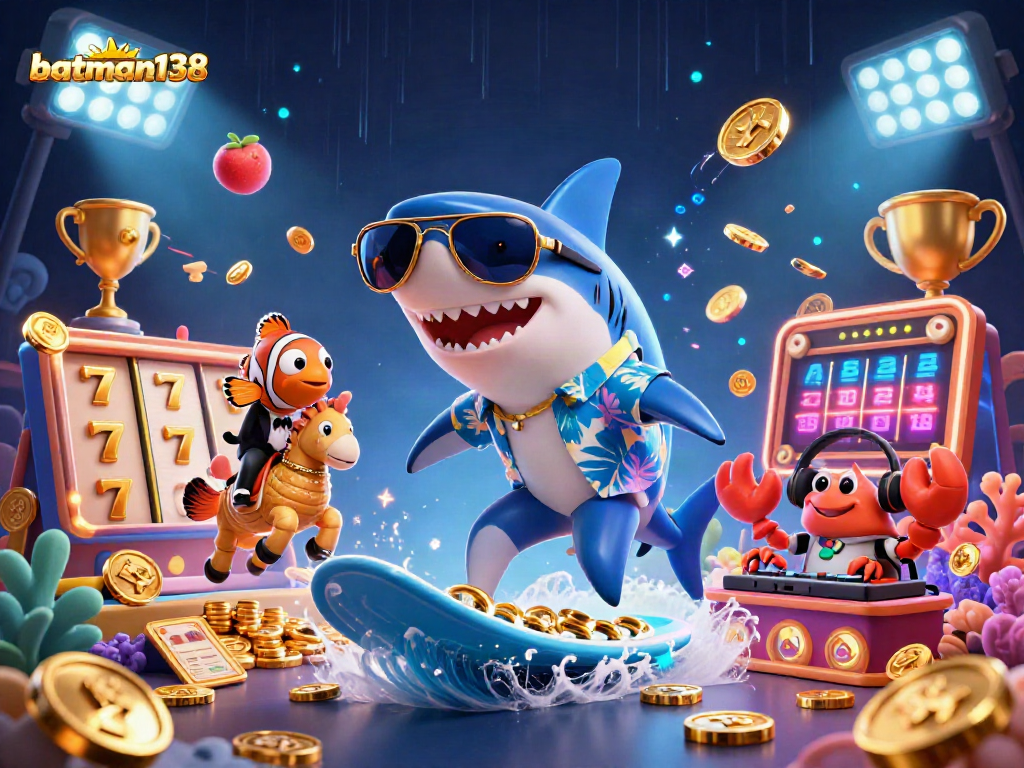 Experience excitement with batman138 in a vibrant casino scene featuring animated characters and slot elements.
