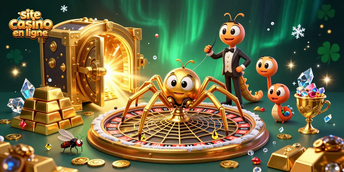 Visitez le site casino en ligne et placez vos paris avec courage autour d'une roulette dorée.