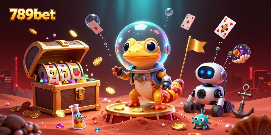 Engage in thrilling gaming adventures with 789bet at a richly illustrated Martian casino scene.