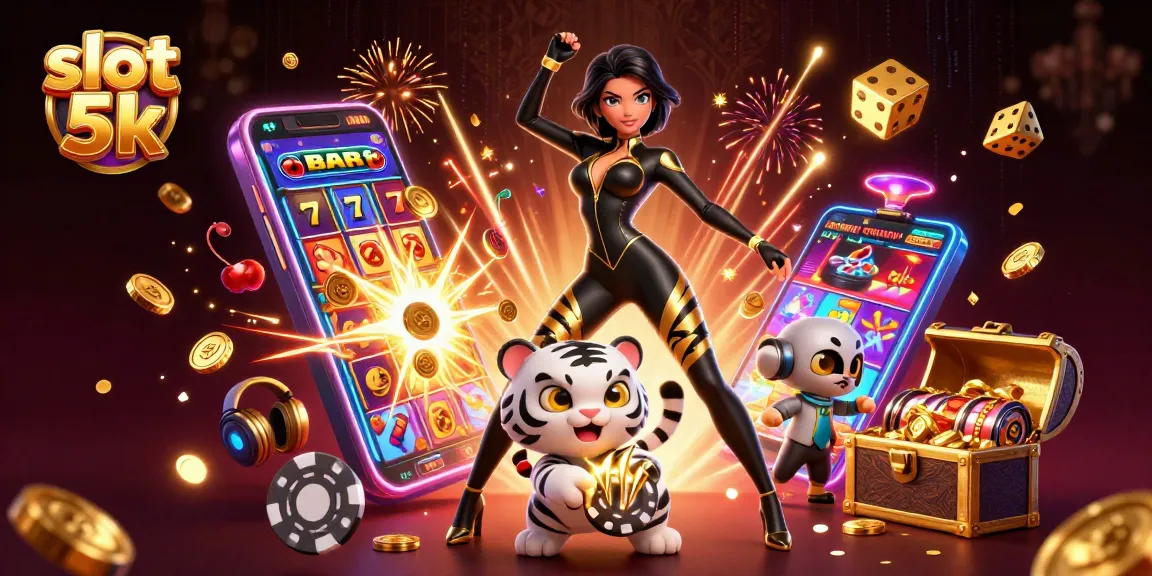 Get ready to experience excitement with slot 5k in this vibrant casino illustration.