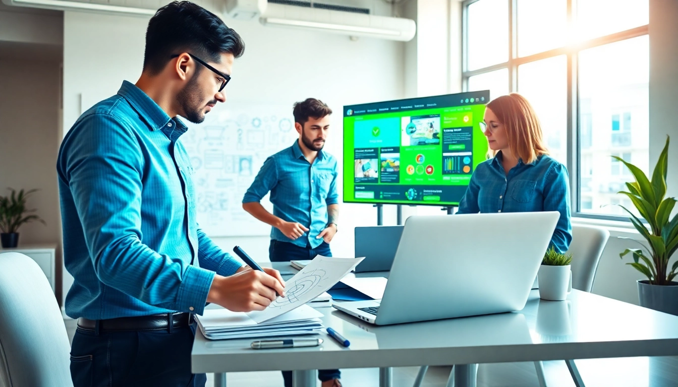 Creating innovative solutions in web design edmonton with a collaborative team in action.