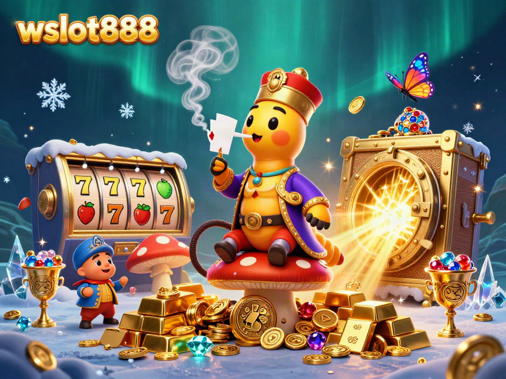 Raih jackpot dengan wslot888, ilustrasi meriah dari permainan slot yang memikat.