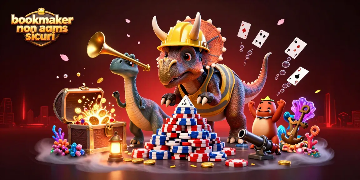Gioca con bookmaker non AAMS sicuri per vincere jackpot e bonus in un'illustrazione vibrante.