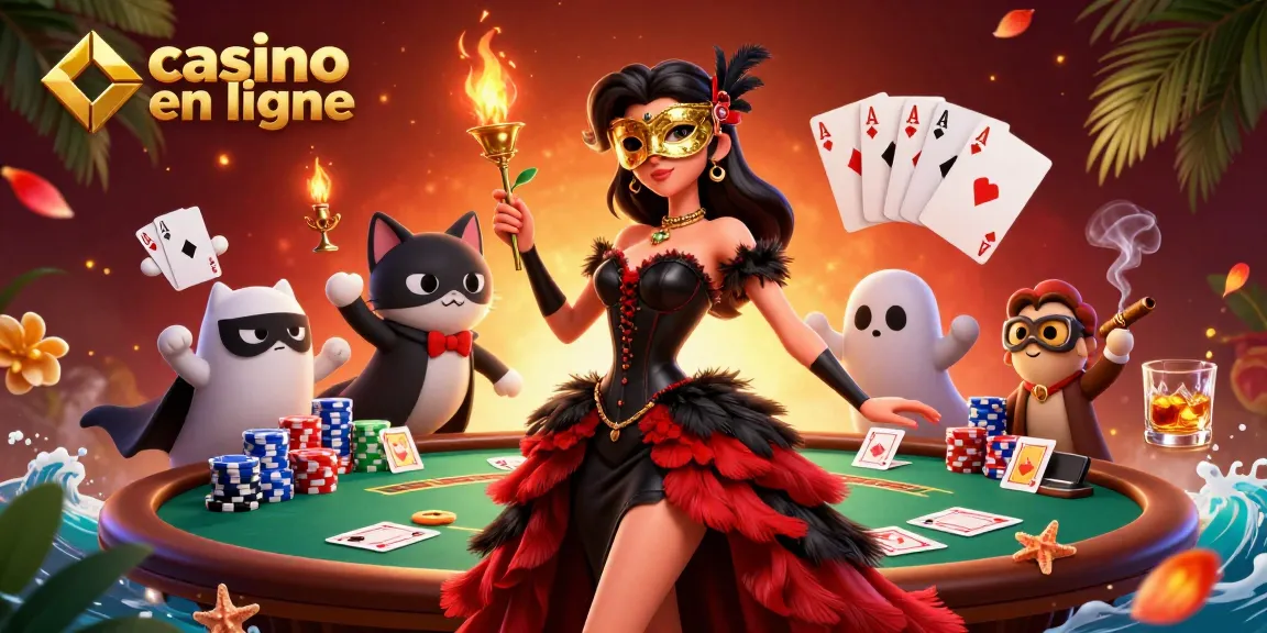 Découvrez l'atmosphère palpitante d'un casino en ligne avec des éléments de jeu riches et des personnages captivants.