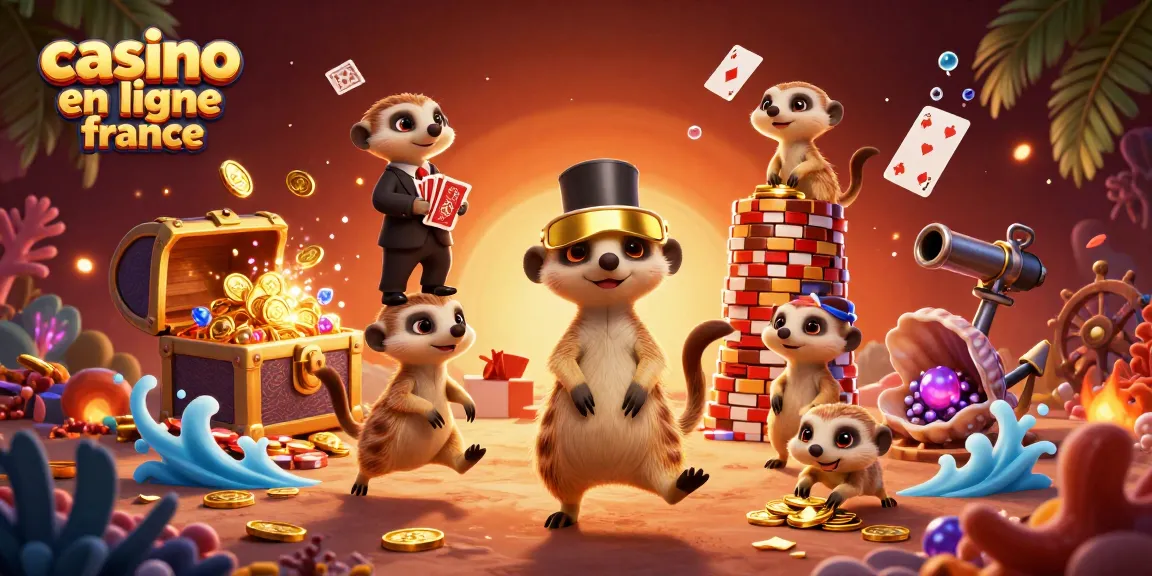 Sélectionnez votre jeu sur casino en ligne France avec des suricates animés dans un décor de casino coloré et dynamique.