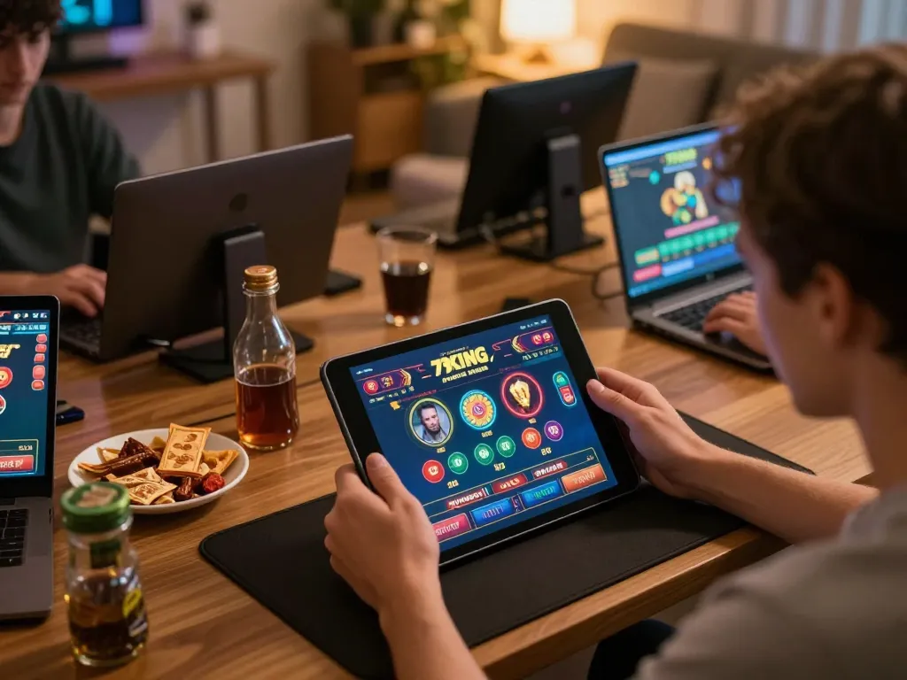 Engaging gaming session showcasing the innovative features of Thương hiệu 79king online casino platform at home