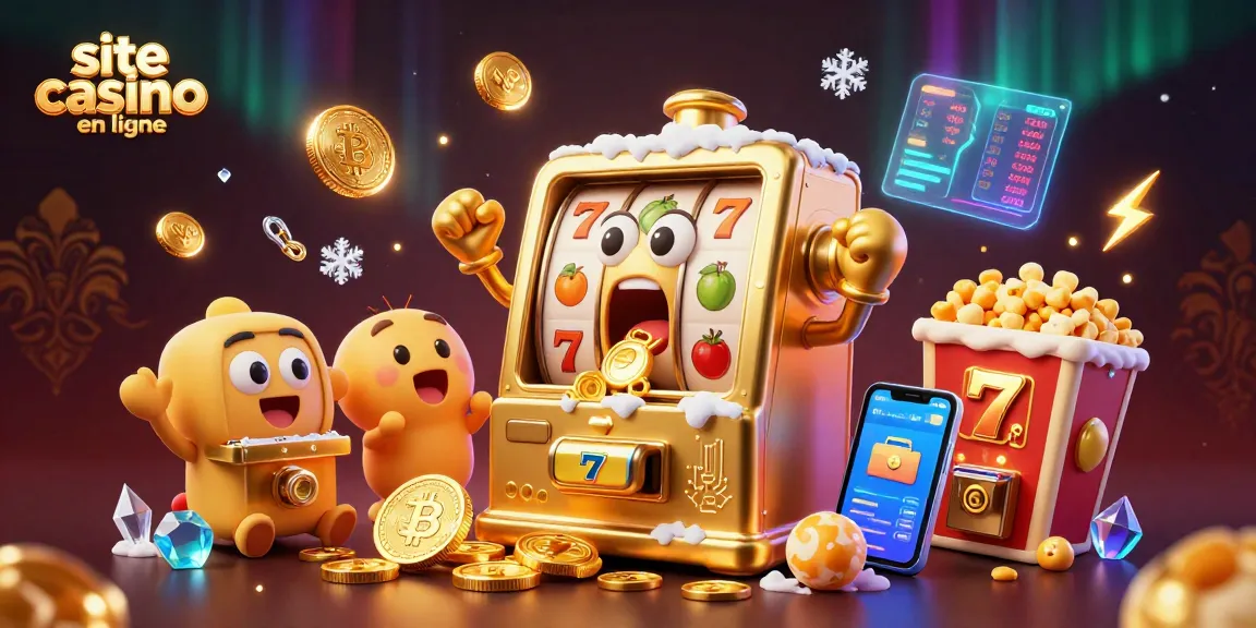Jouez sur le site de casino en ligne et découvrez une machine à sous en action avec des pièces d'or qui tombent.