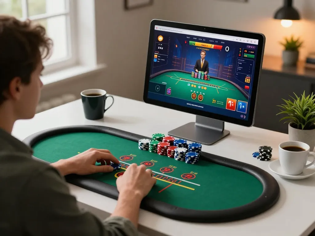 Engaging in casino online stranieri sicuri with strategic live blackjack gameplay on tablet