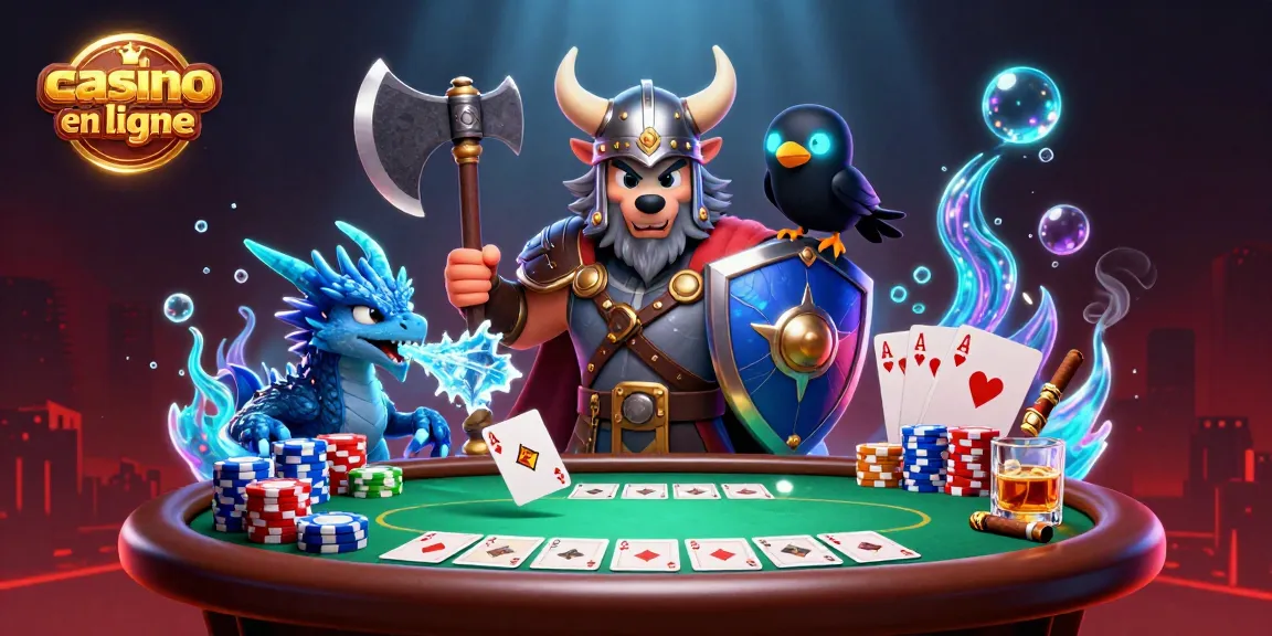 Découvrez un nouveau casino en ligne avec ce guerrier Viking, dragon et accessoires de jeu dynamique.