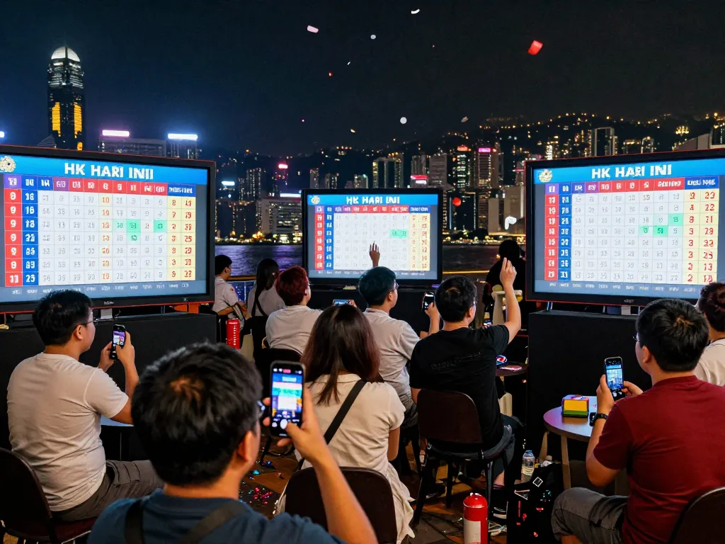 Live HK Hari Ini draw with players celebrating in an energetic atmosphere.
