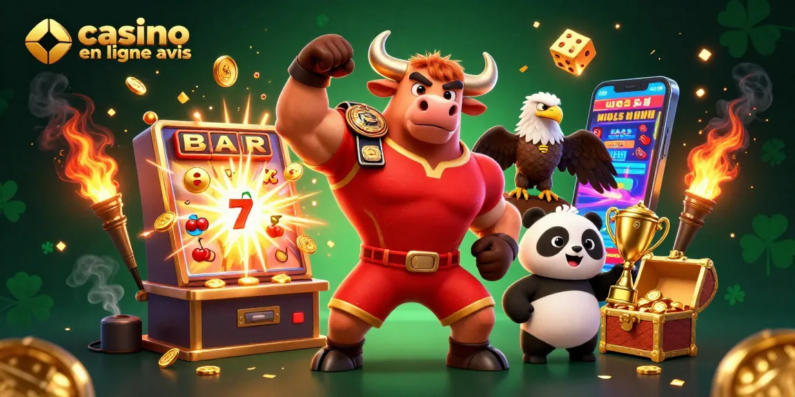 Revivez l'excitation des jeux grâce à ce casino en ligne avis, avec un bison, un aigle et un panda gagnant au jackpot.