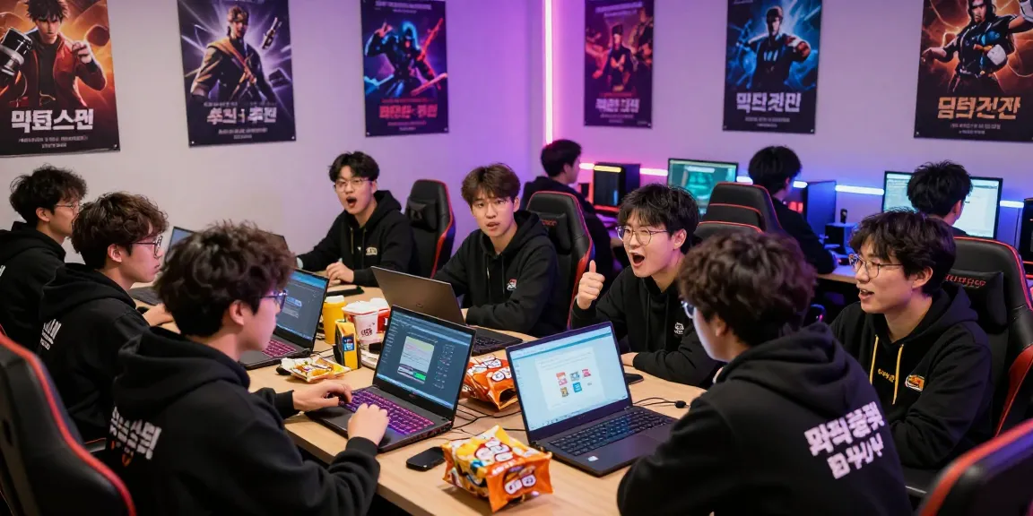 Gamers discussing 먹튀검증 추천 먹튀스팟 in a lively community setting, showcasing collaboration and safety in online gambling.