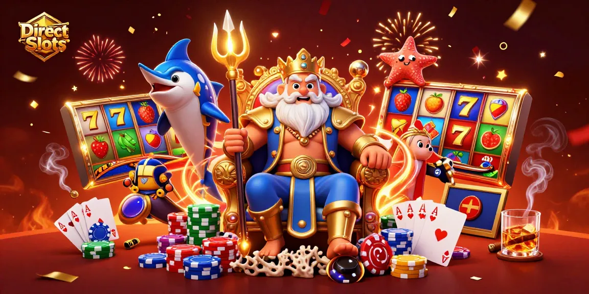 Experience Direct Web Slots with a vibrant scene featuring cartoon characters and exciting game elements.