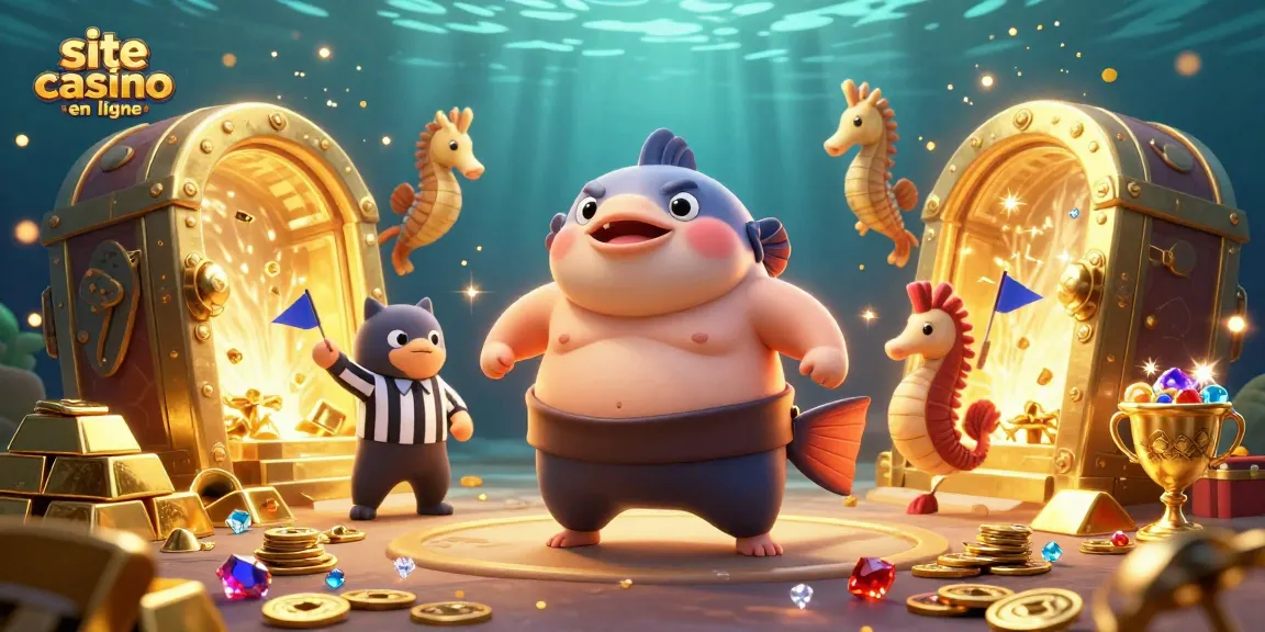 Profitez de l'excitation d'un site casino en ligne avec un fugu arbitre dans un ring sous-marin.