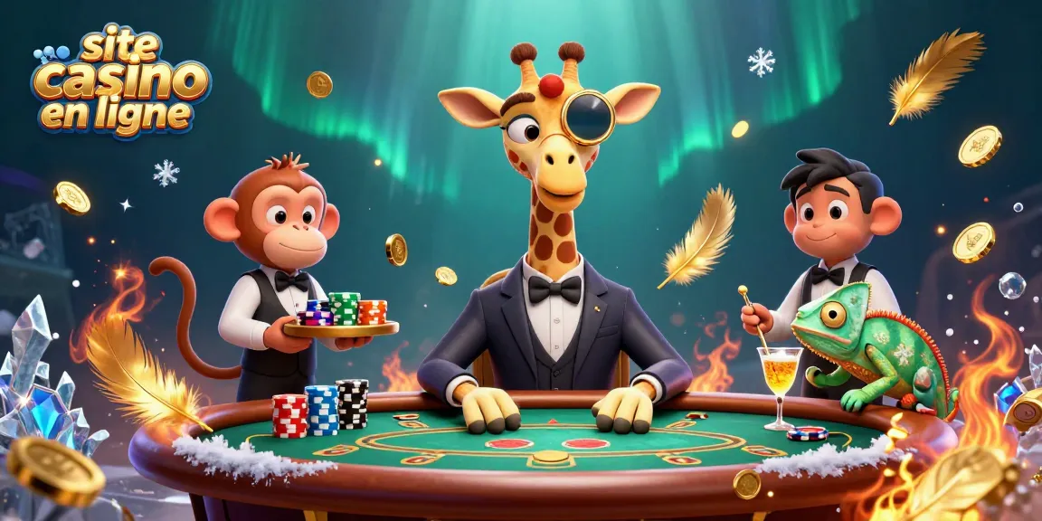 Jouez sur le site casino en ligne avec le giraffe aristocrate aux cartes et ses complices animés.