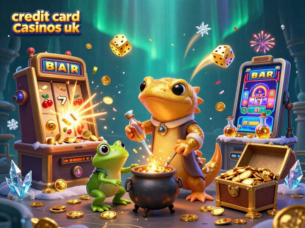 Experience the excitement of credit card casinos uk with enchanting alchemists and vibrant casino elements.