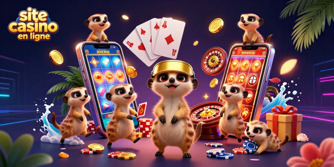 Casino en ligne : des suricates humoristiques animant une scène de jeu dynamique.