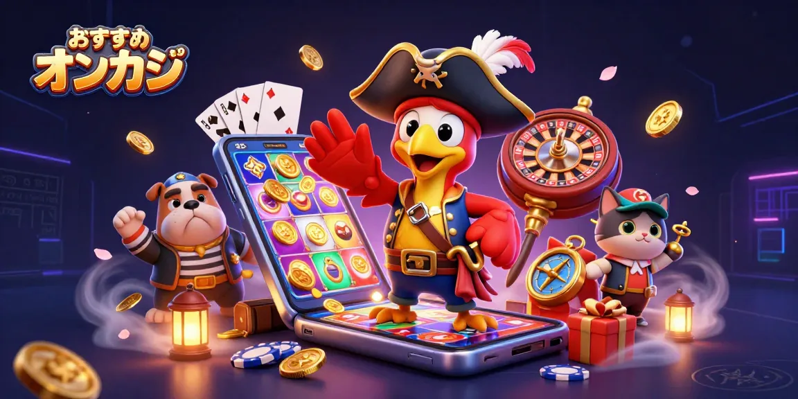 おすすめ オンカジで楽しい時間を過ごし、スロットゲームを楽しむキャラクターたちの迫力あるシーン