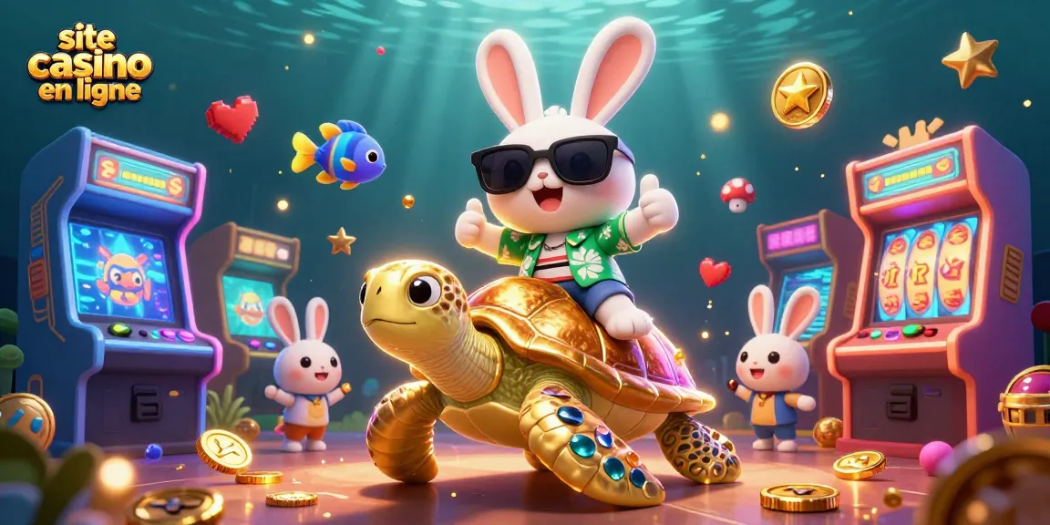Découvrez le site casino en ligne avec le lapin chanceux et la tortue dorée dans un monde de jeu vibrant.