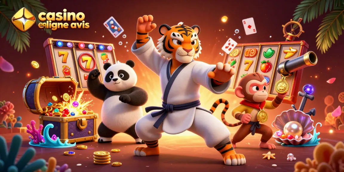 Évaluations de casino en ligne avis avec des personnages de jeu palpitants et des éléments de gains.