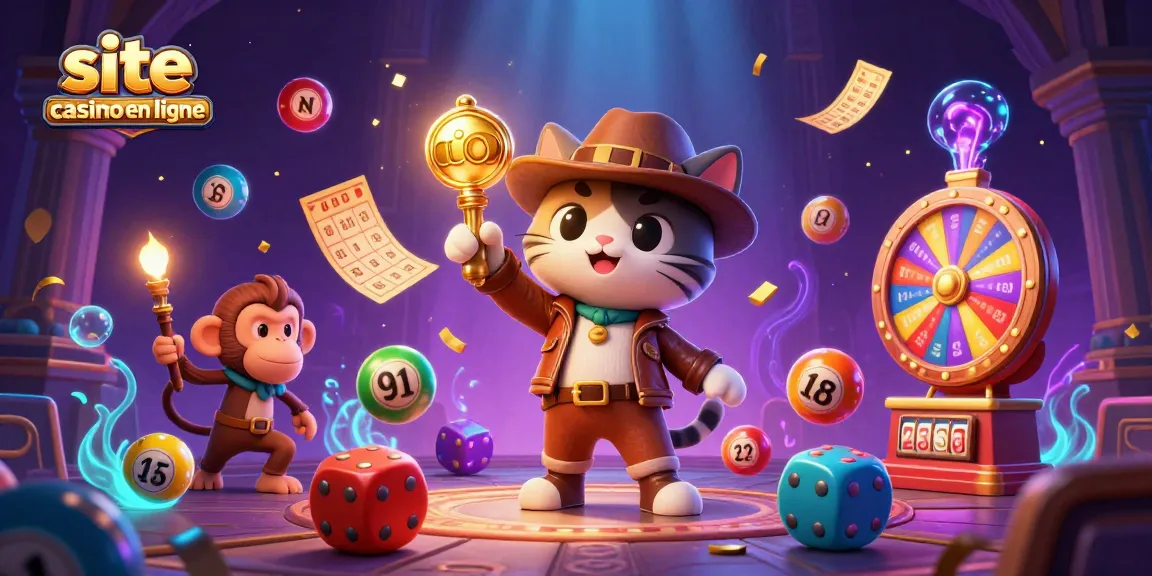 Découvrez un trésor d'un site casino en ligne avec un chat explorateur et un singe dans un temple.