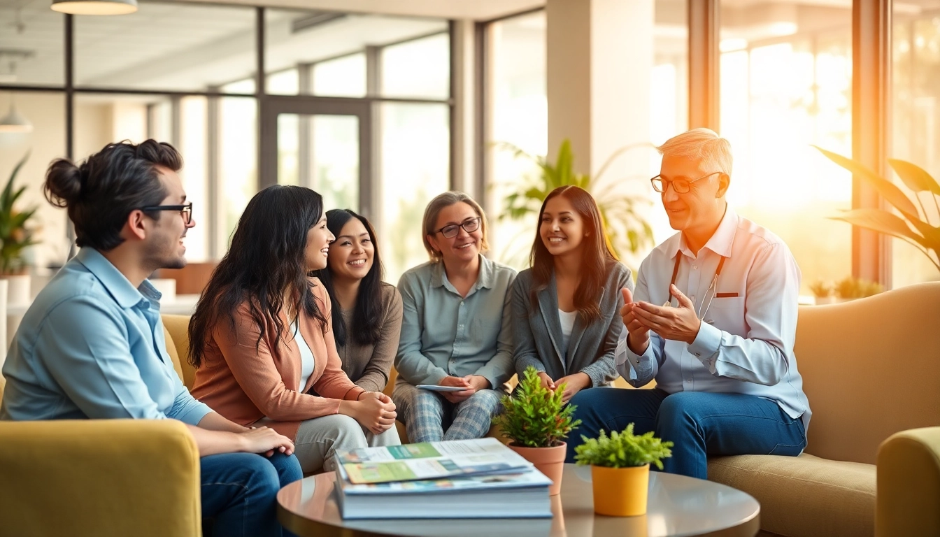 Encouraging health consultation with diverse individuals focused on well-being and wellness.