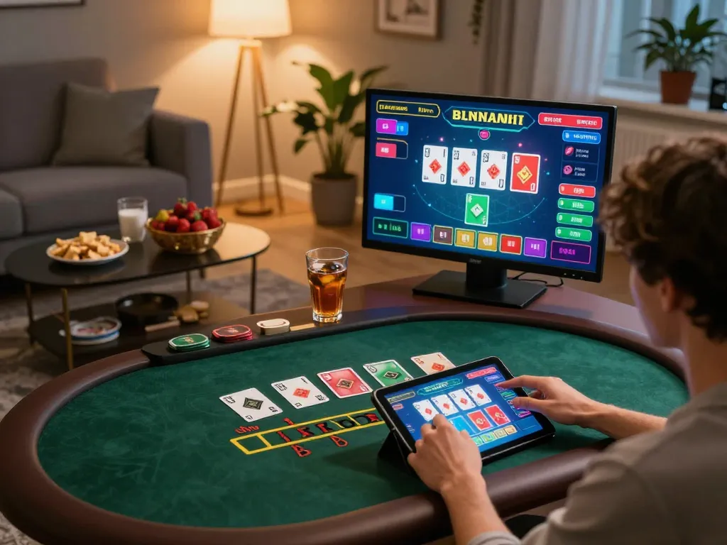 Engaging in responsible gaming at tr88 online casino with a live dealer blackjack setup.